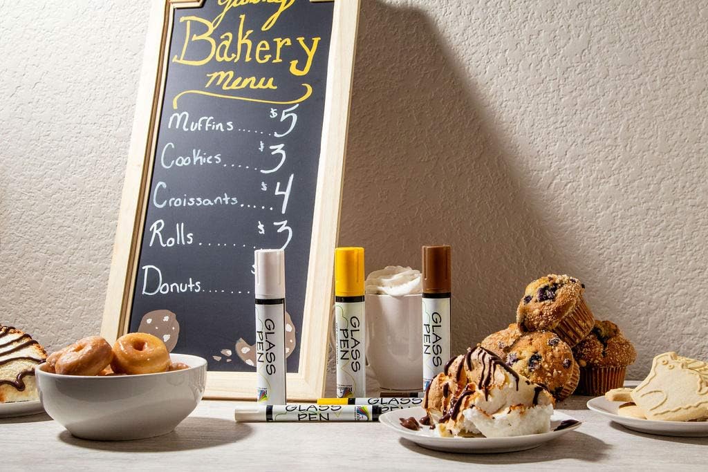 Glass Pen Window Marker: Liquid Chalk Pens for Glass, Whiteboard Markers with Washable Paint - Graduation, Car Windows, Mirror Pen, Storefront, Wedding, Parade, Party & Holiday (White, Jumbo Tip)