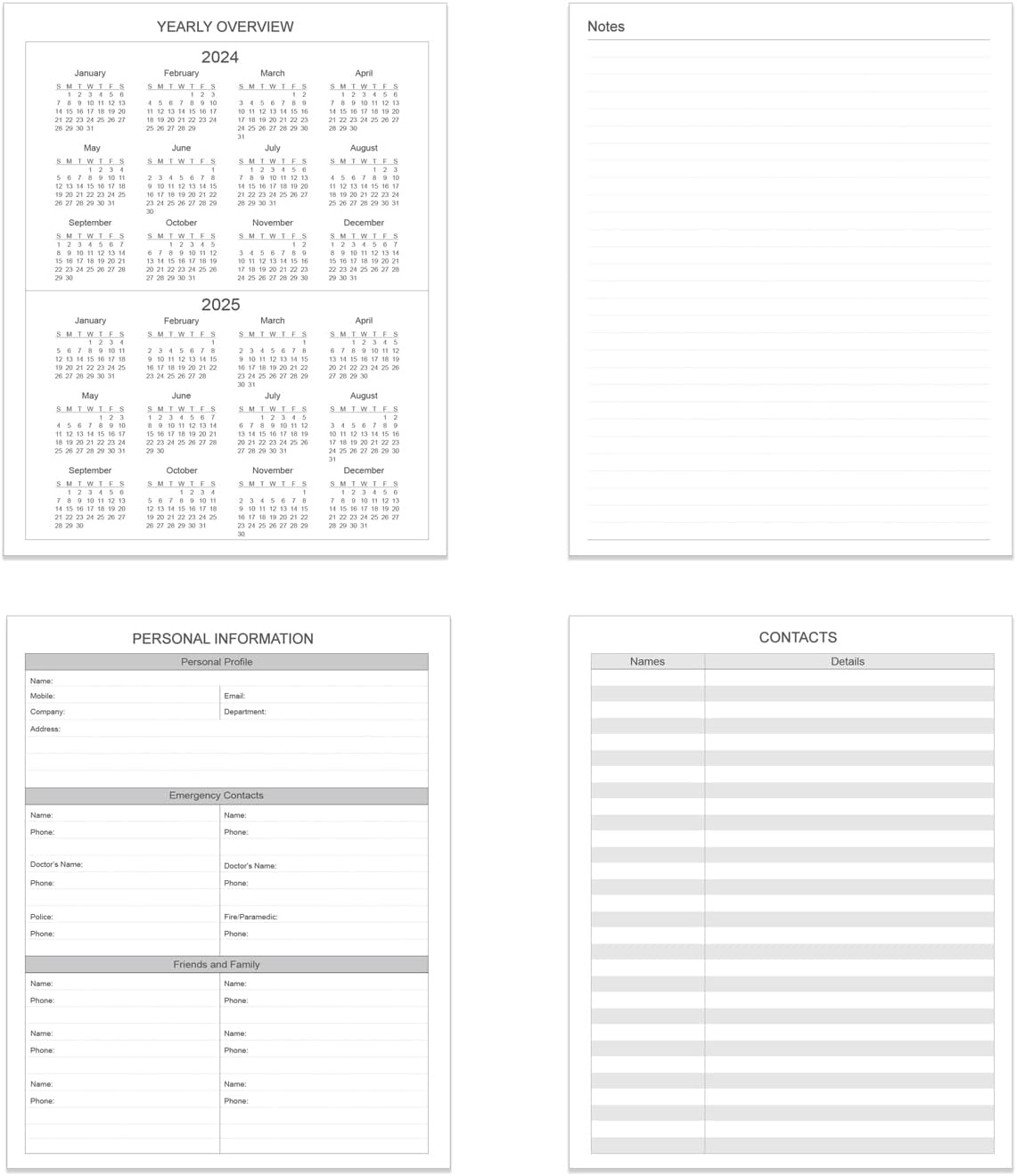 Engineering Notebook/Engineer Graph Paper Notebook - (.25" Grid Format), Lab Notebook Quad Ruled Book with Grid Pages: Table of Contents for Chemistry, Physics, Biology, 8" x 10", Spiral Bound, Black
