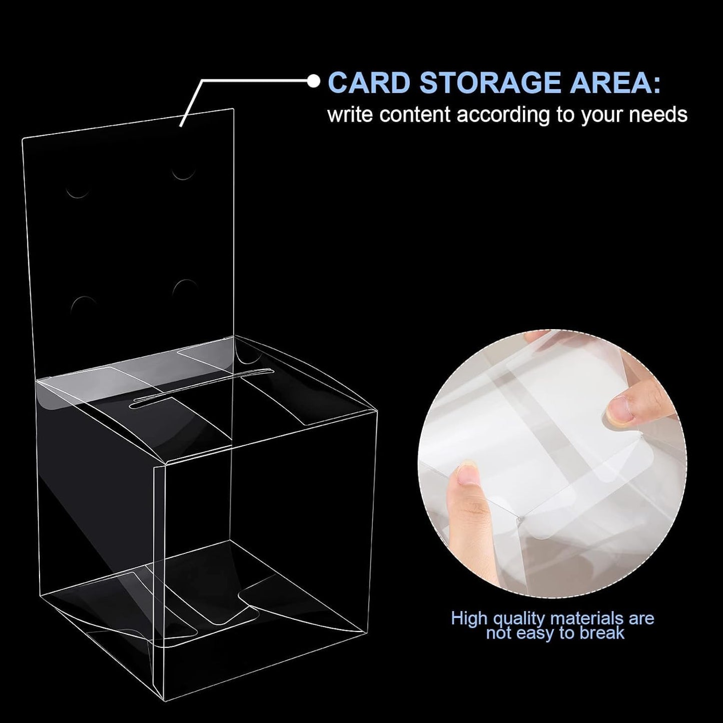Eersida 20 Pieces Clear Raffle Boxes with Slot 6 x 6 x 6 Inch Plastic Donation Box Voting Suggestion Ballot Containers with Removable Header for Fundraising Collecting Business Card Voting Contest