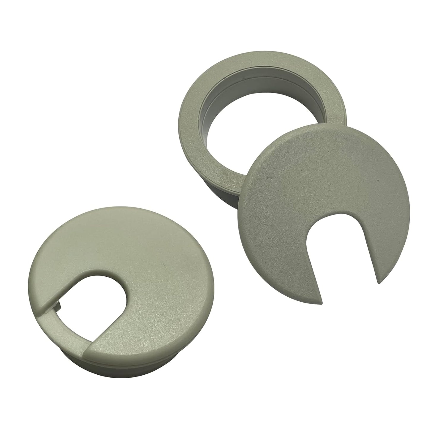 Desk Grommet 2 Inch 2 Pack Sturdy ABS Plastic Desk Hole Cover for Cables Detachable Desk Hole Grommet for Organizing Home & Office Table Cables - Grey