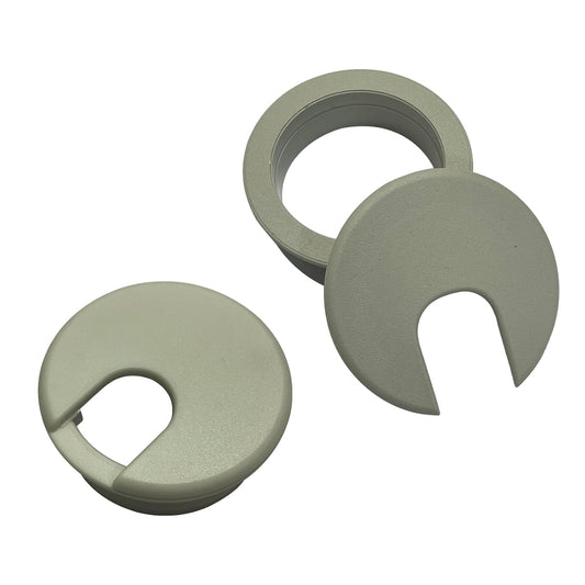 Desk Grommet 2 Inch 2 Pack Sturdy ABS Plastic Desk Hole Cover for Cables Detachable Desk Hole Grommet for Organizing Home & Office Table Cables - Grey