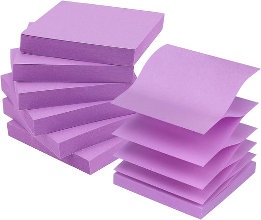 Early Buy Pop Up Sticky Notes 3x3 Refills Self-Stick Notes 6 Pads, 100 Sheets/Pad, Solid Color(Purple)
