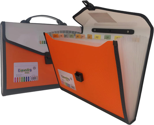 Expanding Accordion File Folder with Labels, 13 Pocket Document Organizer, Letter A4 Size, 1 Pack