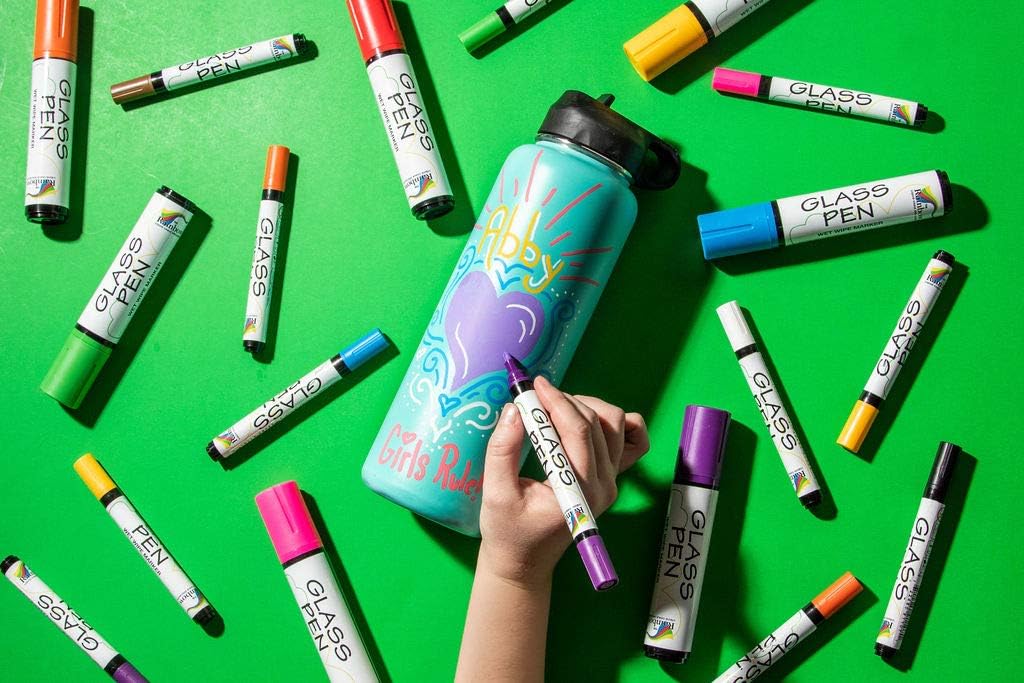 Glass Pen Window Marker: Liquid Chalk Pens for Glass, Whiteboard Markers with Washable Paint - Graduation, Car Windows, Mirror Pen, Storefront, Wedding, Parade, Party & Holiday (Purple, Fine Tip)