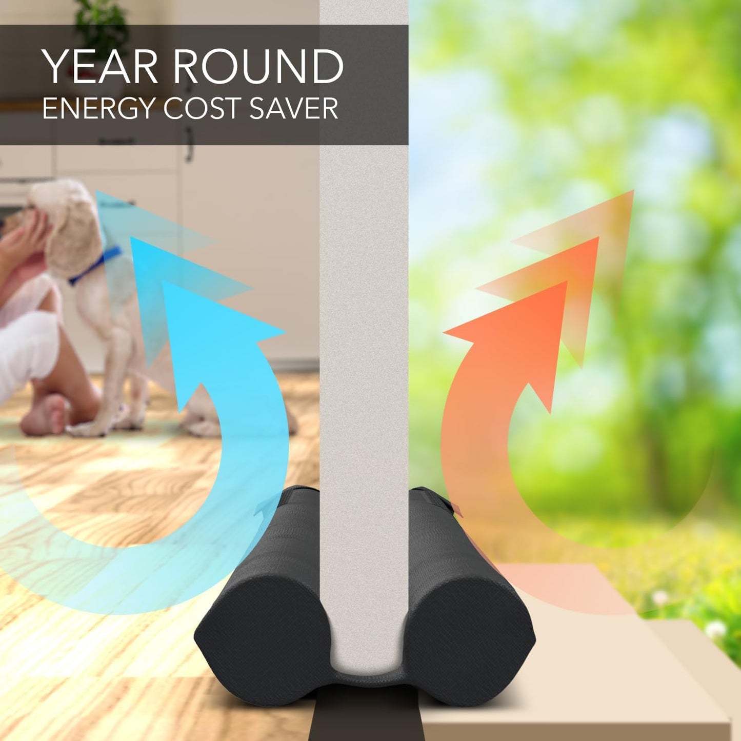 Everlasting Comfort Under Door Draft Stopper - Under Door Sound Blocker, Soundproofing, Blocks Cold Air, Hot Air & Noise, Easy Install, No Adhesive - Gap Filler , Sound Proof Bottom Seal 30"-36"