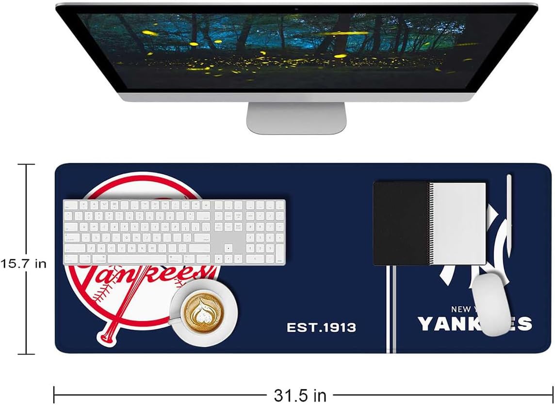 Generic Baseball Mouse Pad Extended Large Gaming Desk Pad 31.5 x 11.8 Inch, XL Mousepad Topographic Mouse Pad with Anti-Slip Rubber Base for New York Home Office