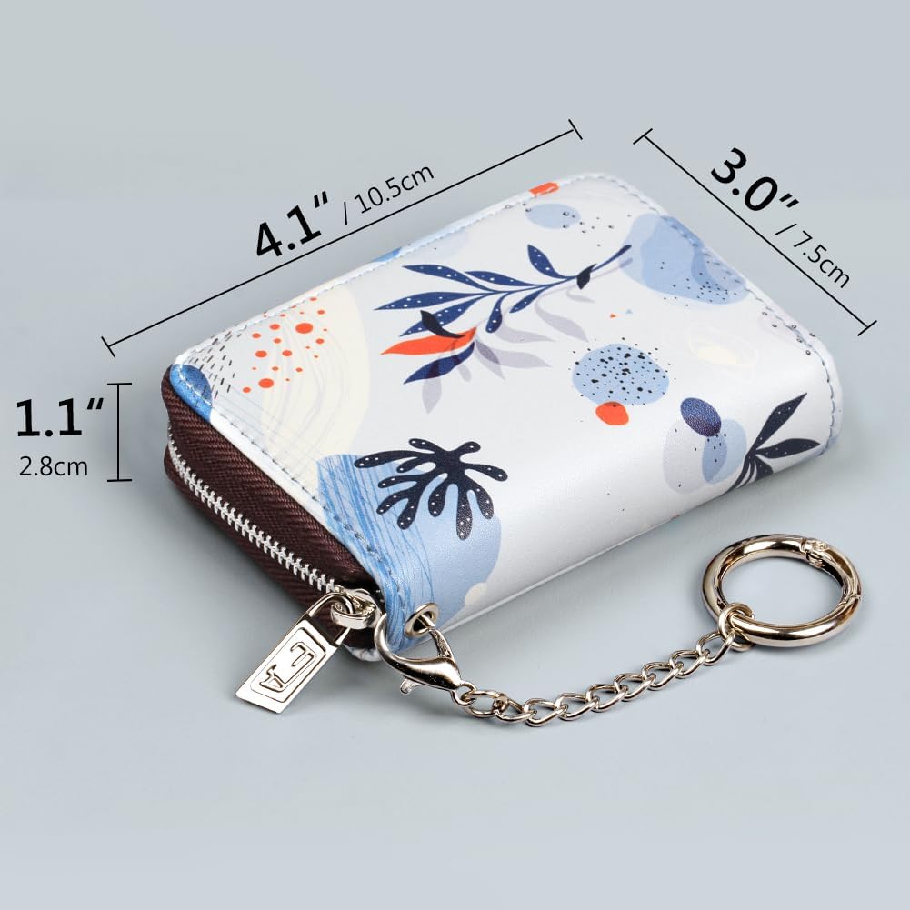FurArt Zipper Wallet Women, RFID Blocking Credit Card Wallet, Business Card Holder, Compact Size KeyChain Wallet
