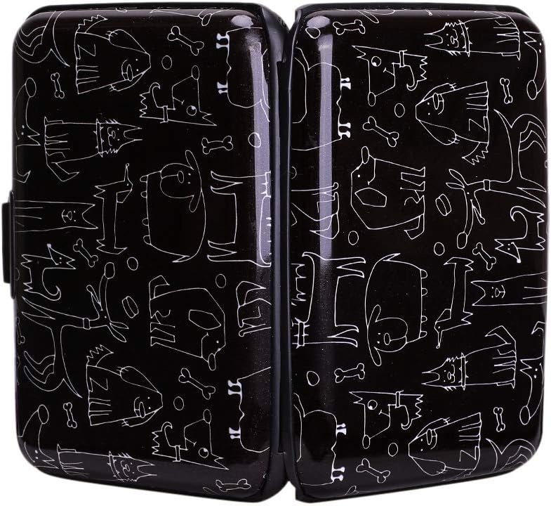 ELFISH Mini RFID Aluminum Wallet Credit Cards Holder Business Card Case Metal ID Case for Men Women (Animal)