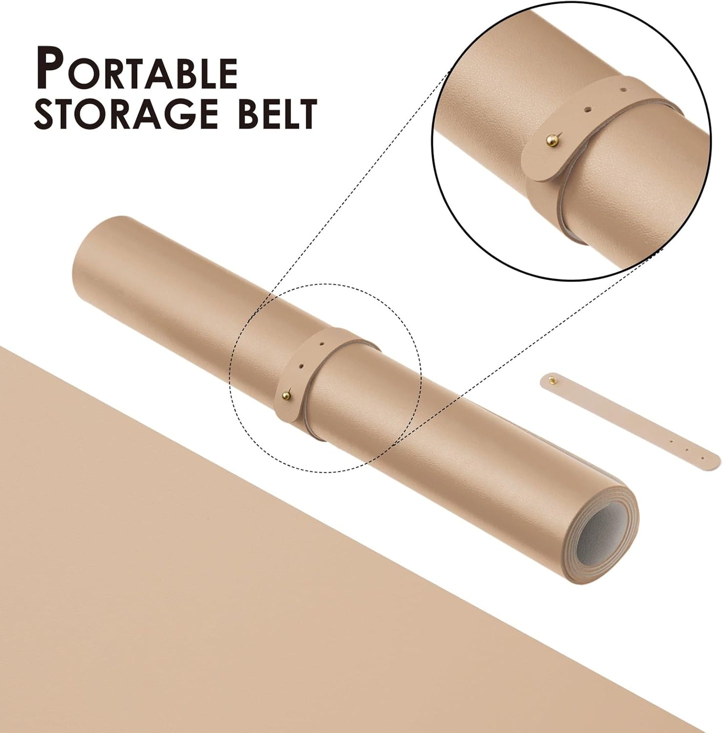 Leather Desk Mat - Non-Slip PU Pad for Office and Home - Organization Accessory - Ideal for Mouse Pad and Desk Mat (Apricot, 36" x 17")