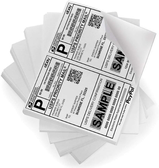 FungLam Shipping Labels with Self Adhesive, for Laser & Inkjet Printers, 8.5 x 5.5 Inches, White, Pack of 2000 Labels