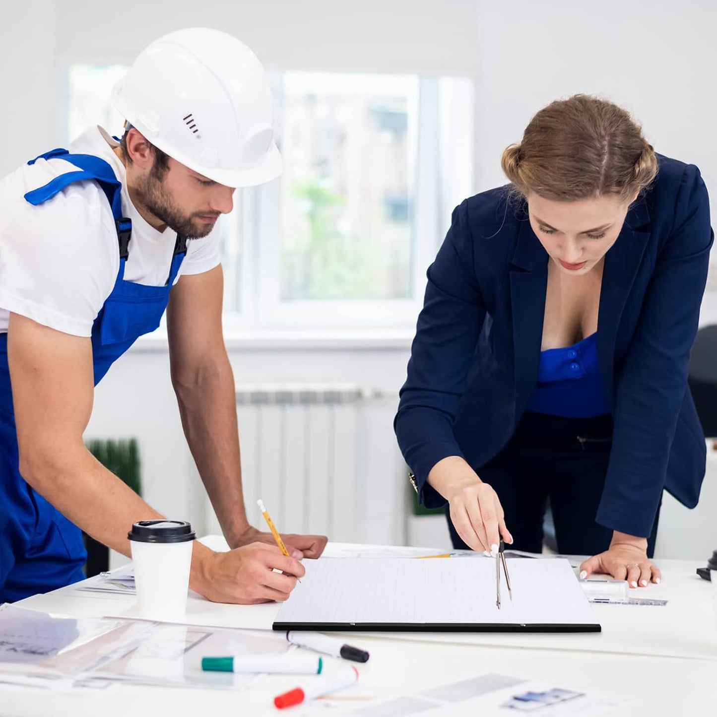 Fainne Large Engineering Graph Paper Pad 22''x17'' Landscape 4" x 4"Grid Pad Giant Drafting Sketching Graph Paper for Engineer Architect Designer Mathematician Draftsman(White and Blue)