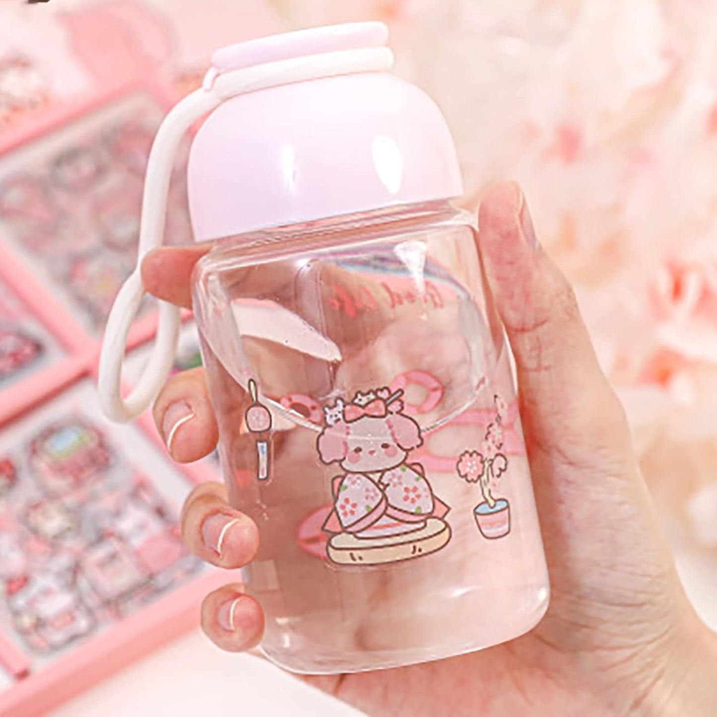 Doraking Vinyl Transparent Flower Stickers - Kawaii Cute Stickers for Journaling & Scrapbooking - 200 Sheets - Kids, Teens & Adults