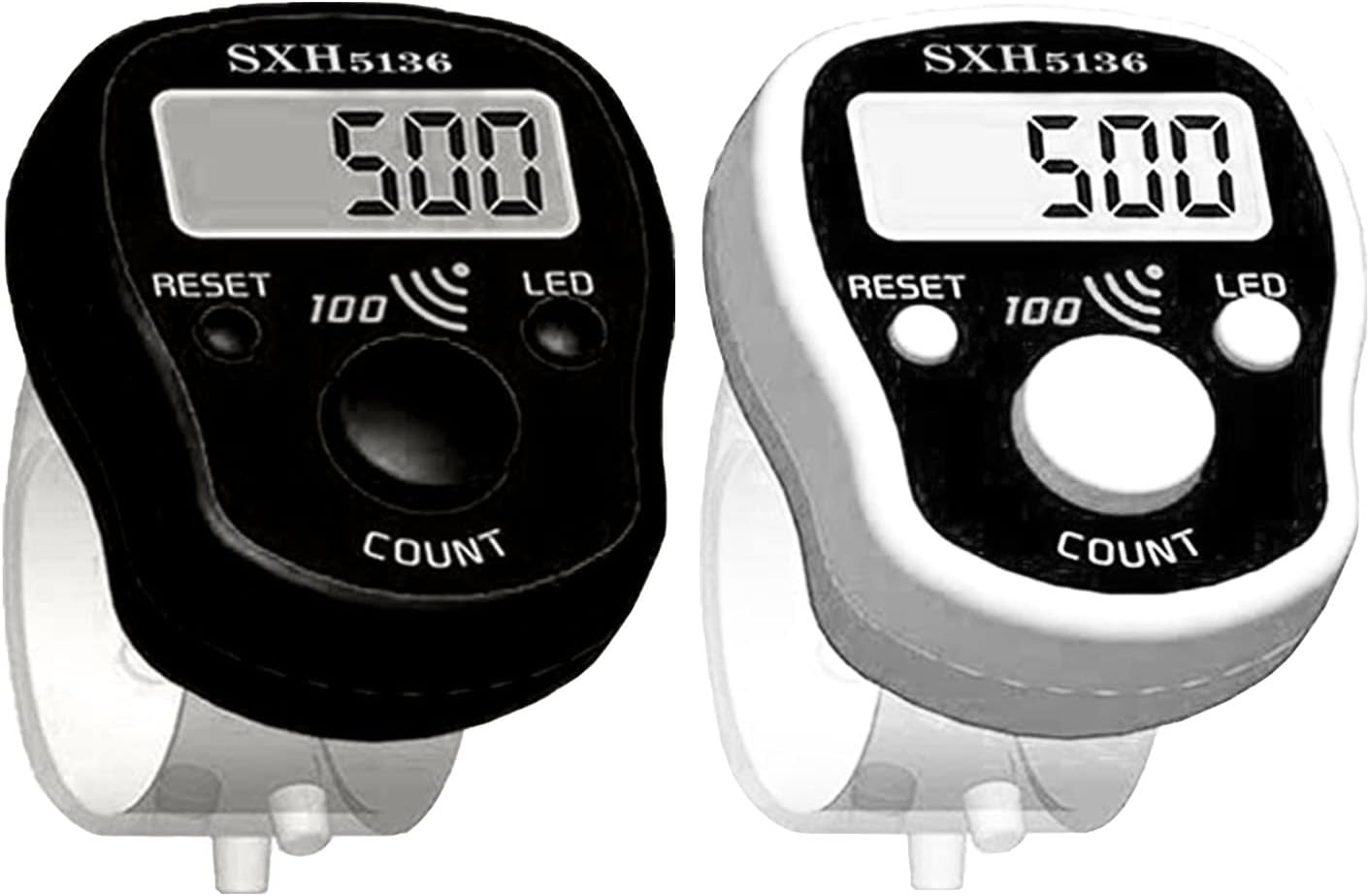 Finger Counter Click Manual Digital clicker, 5pack Stitch Tally Knitting Counters Led Re-settable Digits Pitch Electronic LCD Display finger Number Counter Fr Row, People, Score, Inventory,Crochet