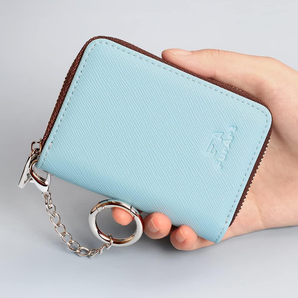 FurArt Zipper Wallet Women, RFID Blocking Credit Card Wallet, Business Card Holder, Compact Size KeyChain Wallet