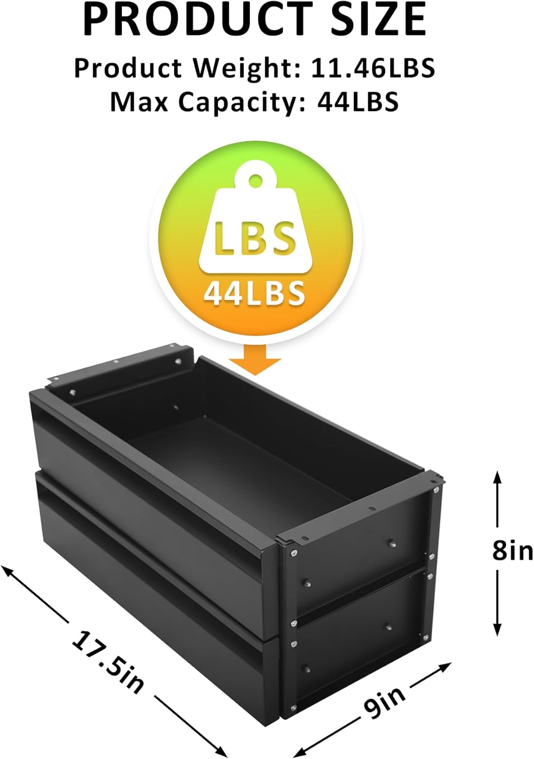 POPMOON Under Desk Drawer,Adjustable Height 15in Drawer Pull out for Desks Carbon Steel Hidden Drawers