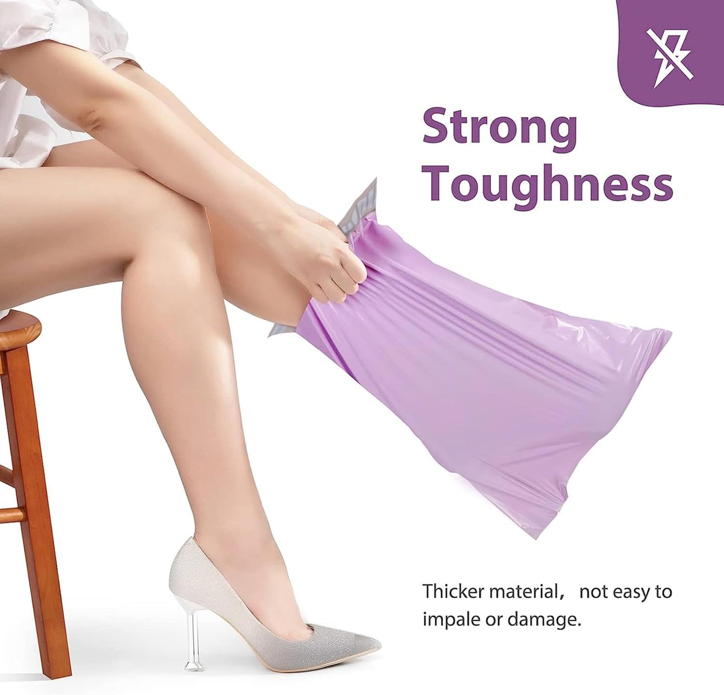 Fuxury Poly Mailers 14.5x19 Inch 400 Pcs Bulk Shipping Bags for Clothing Strong Adhesive Shipping Envelopes for Small Business Suppliers Waterproof Mailers Poly Bags Mailing Envelopes Light Purple