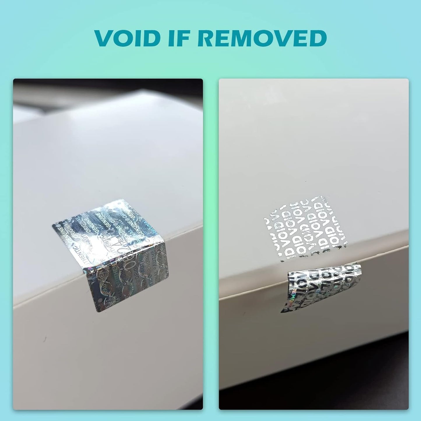 120Pcs Hologram Tamper Proof Stickers Security Tamper Evident Seal Warranty Void Original Genuine Authentic Holographic Labels/Stickers with Unique Serial Number(1.18X0.79 inch,Silver)