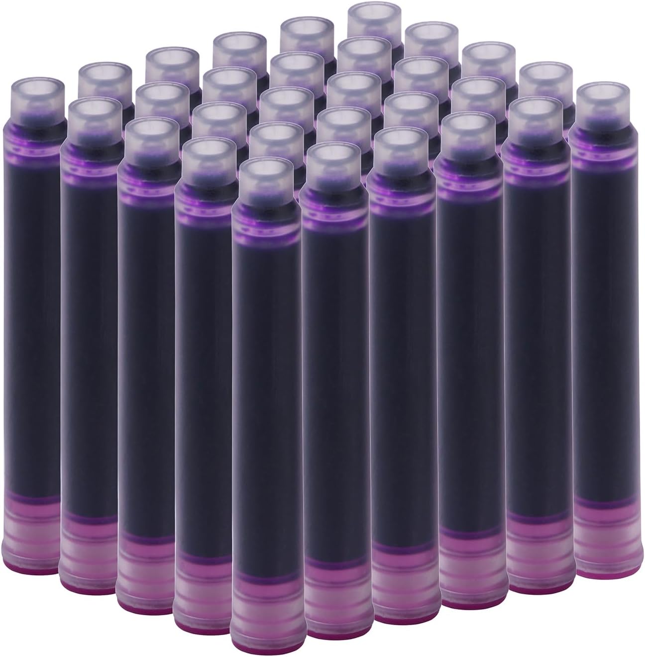 Jinhao Fountain Pen Refill Ink Cartridges, Violet Color, Set of 30 PCS, International Standard Size Disposable and Generic Ink Refill Cartridges