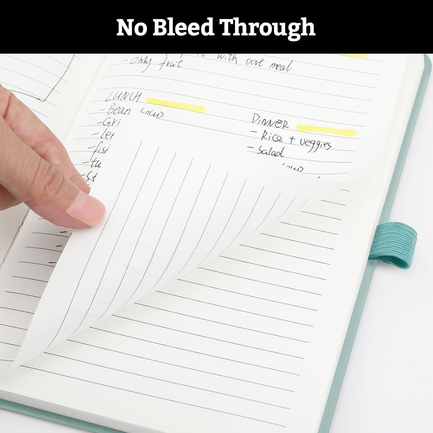 Hardcover Lined Bullet Dotted Journal Notebook, A5 140 192 Pages 100 120Gsm Paper College ruled for School,Work,Travel,and Daily Planning，5.7''*8.3'' (1, Light Green, A5 Lined)