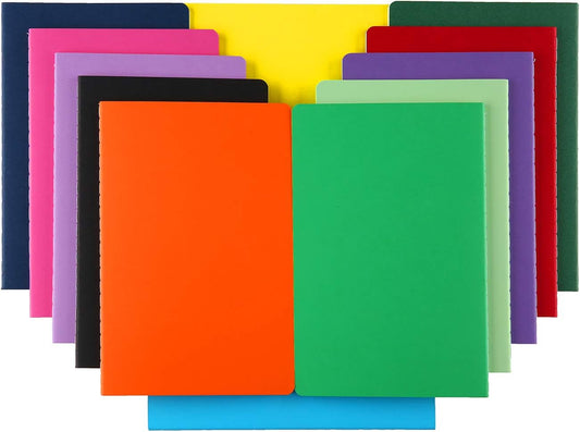 12 PCS Colorful Notebook Journals Bulk, Lined Paper, College Ruled, 60 Pages, 5.5"x8.3", A5 Size, Travel Journal Set for Travelers, Students and Office, Writing Diary Subject Notebooks Planner