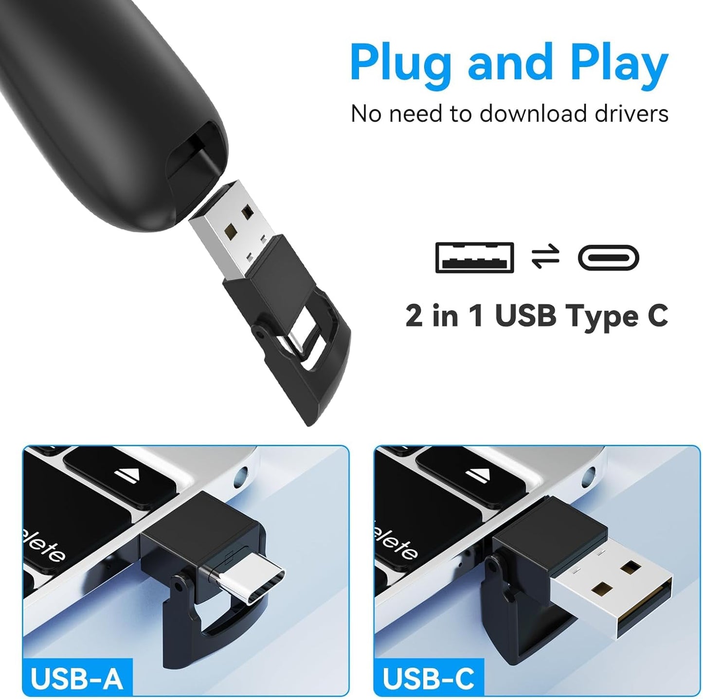 (4 Units) Wireless Presentation Clicker PowerPoint Presenter Remote: Clicker with Red Laser Pointer Long Range PPT Control -Power Point Google Slide Advancer for Mac Laptop PC Computer Keynote