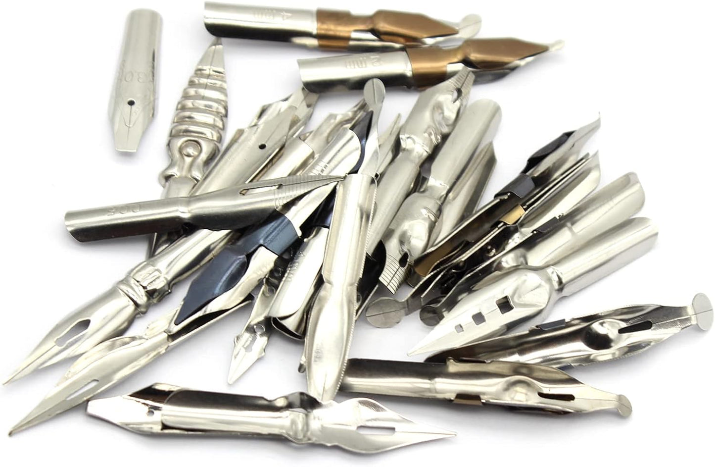 Gullor A Bunch of Nibs for Comic Dip Pen, Assorted Calligraphy Dip Pen Nibs, Various Sizes and Shapes, 18 Nibs in Box