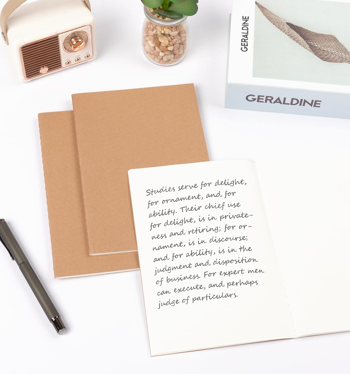 100 Pack A5 Blank Kraft Notebooks Bulk, Journaling Notebooks, Soft Cover Composition Notebook, 8.3x5.5 Inches 60 Pages Travel Journal Notebooks Set for Work, School, Student, Kids, Writing