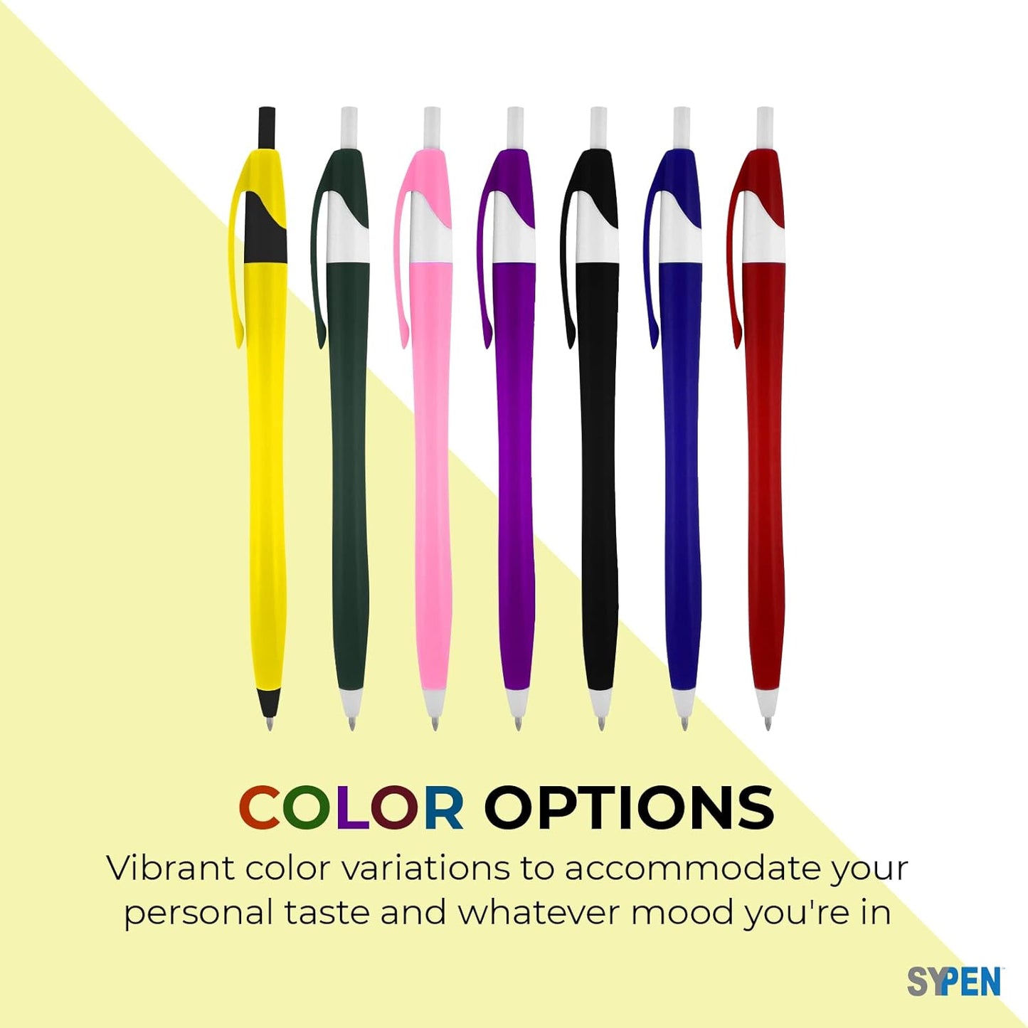 SyPen Personalized Pens With your Custom Logo or Text-500 Pack Bulk-for Businesses, Parties, and Events, Custom Printed Slim Ballpoint Click Pens, Black Barrel Color, Black Ink