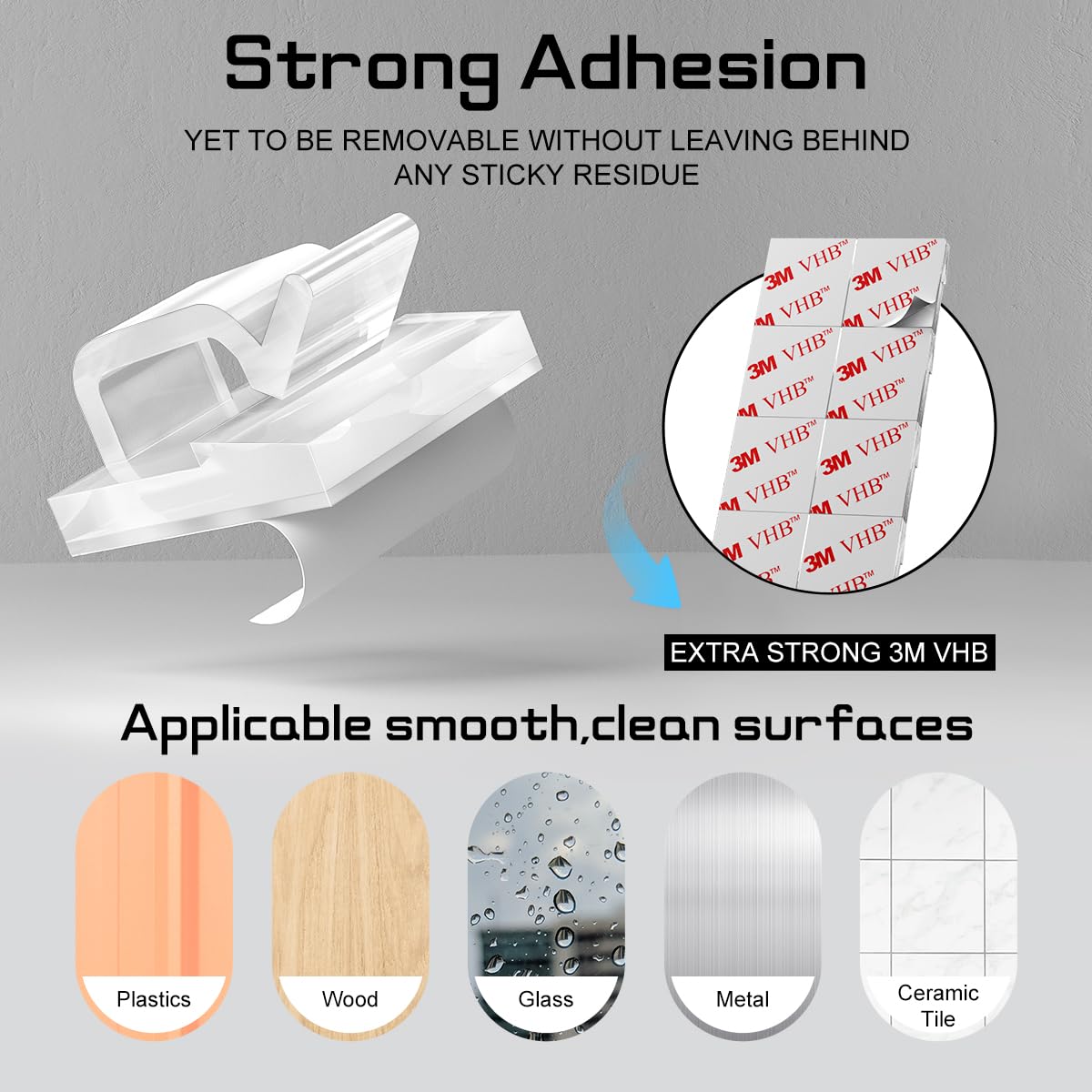 100PCS Cable Clips, Adhesive Wire Clips Strong Cord Clips Wire Holders, Cable Management Clips for Desk, Wall, Car, TV, Ethernet Cable (Clear, Small)