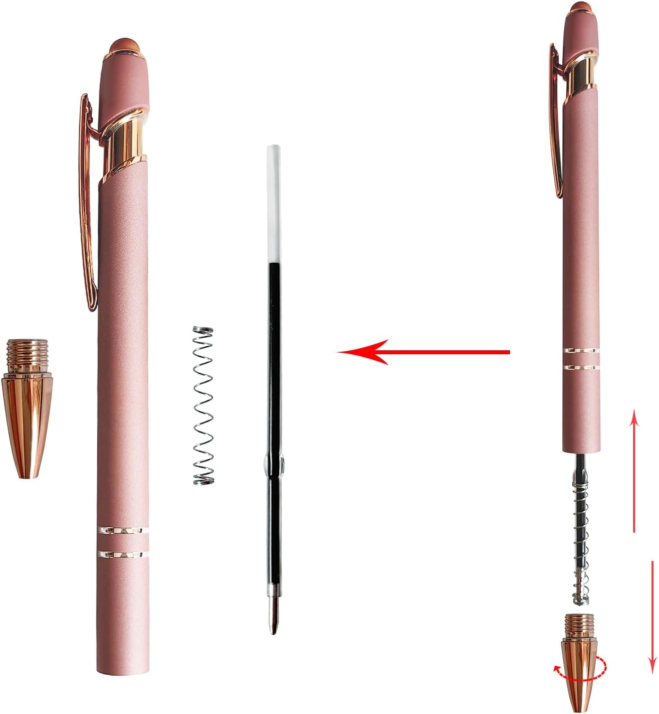 Aozora 18 Pack Ballpoint Pens Smooth Writing 2-in-1 Stylus Retractable Ballpoint Pen with Stylus tip Office Decor Metal Stylus Pen for Touch Screens 1.0mm Black Ink (9 Pens with 9 Refills)