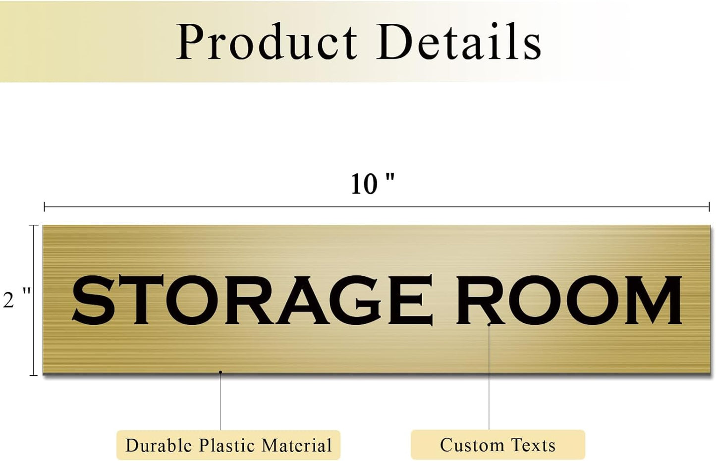 Custom Office Engraved Name Plate for Door or Wall Sign, Personalized Door Name Plate for Office with Adhesive, Laser Engraving, 10 Colors Available, 3 Styles (2" x 10")