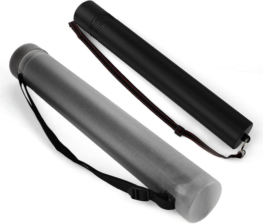 DEWEL 2 PCS Document Tubes, Plastic Poster/Art Storage Tube, Adjustable, Waterproof and Telescoping Carrying Case with Strap for Drawing, Drafting, Map Scroll and Blueprint