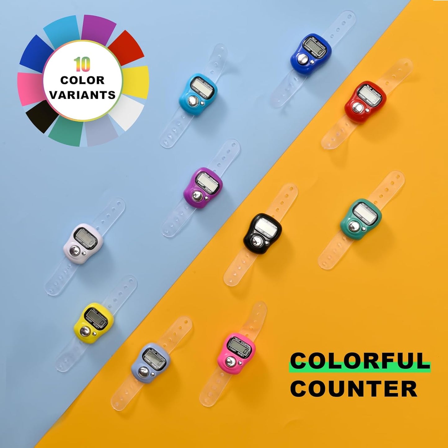 Electronic Finger Counter, 5-Digit Number Count Clicker Mini LCD Digital Display Hand Tally Counter, Resettable Counters Clickers for Knitting, Crochet, Coaching, Lap, Golf, Toddler & Fidget