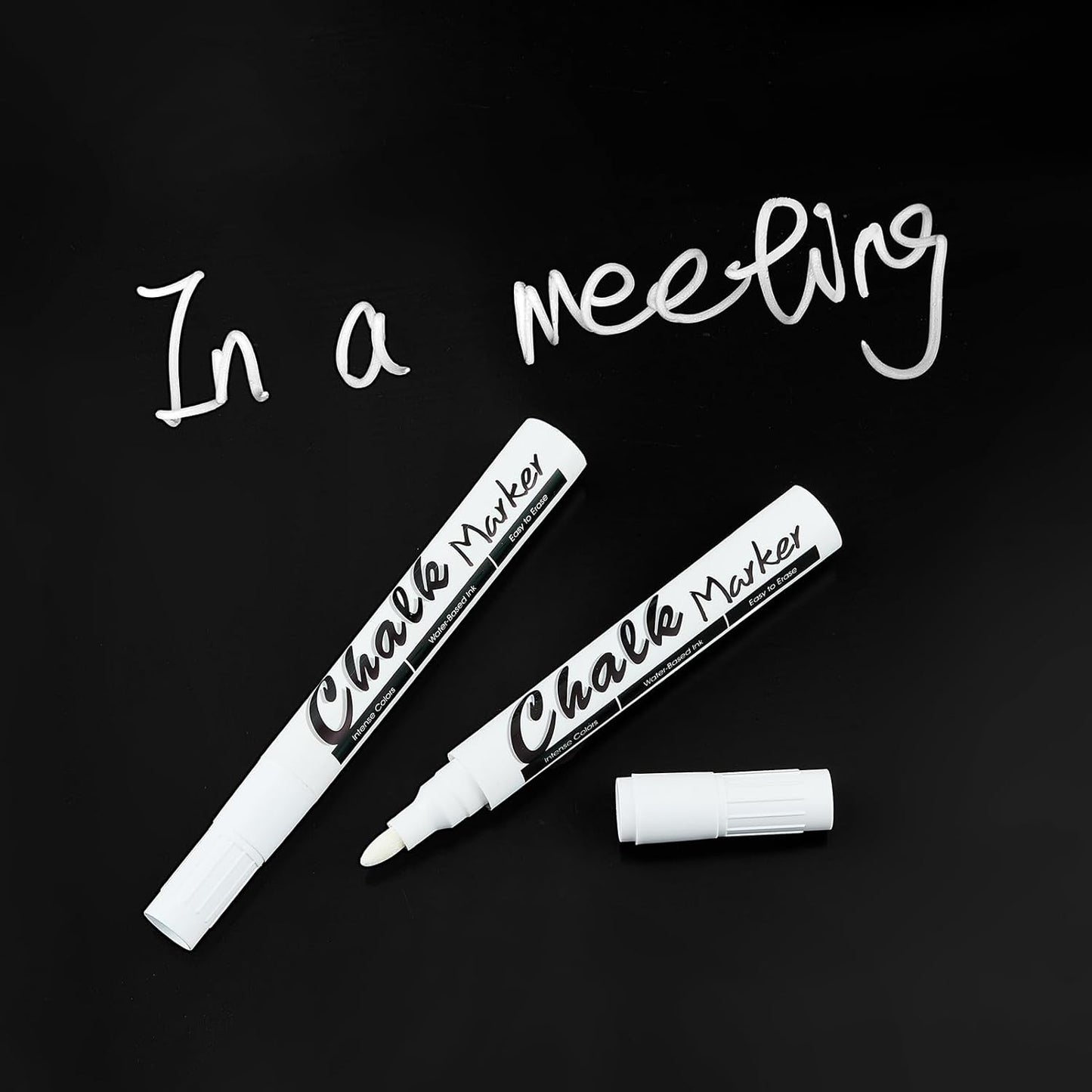 Volcanics White Liquid Chalk Markers 36 Pack Chalk Pens for Blackboard, Chalkboard, Windows, Glass, LED Board, Bistro Signs – Erasable Water-Based Ink Ideal for Teachers, Artists & DIY Projects