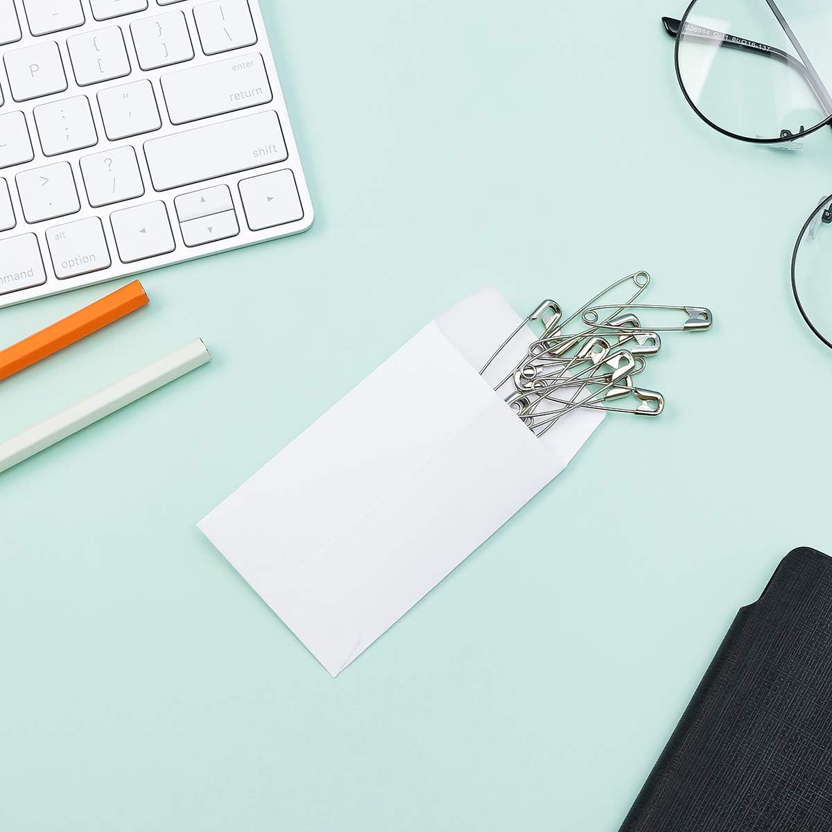 100 Pack White Small Coin Envelopes Self-Adhesive Kraft Paper Seed Envelopes Mini Parts Small Items Stamps Storage Packets Envelopes for Garden, Office or Wedding Gift (2.25"×3.5")