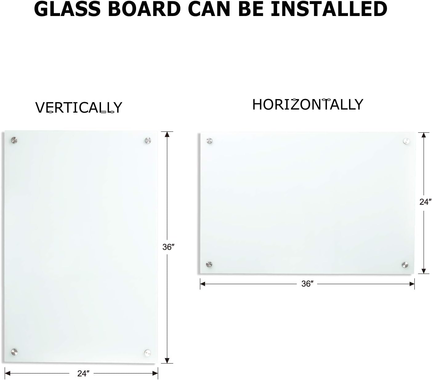 Dry Erase Boards Glass Whiteboard Magnetic 3'x 2' Frameless