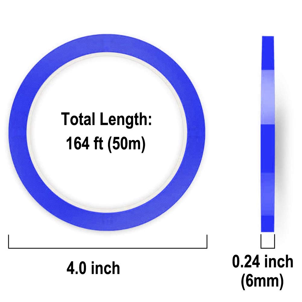 14 Rolls 1/4 Pinstripe Whiteboard Tape Dry Erase Tape Line Gridding Marking Vinyl Mara Tapes Self-Adhesive with a Scissor, 166 Feet Per Roll (Multicolored)