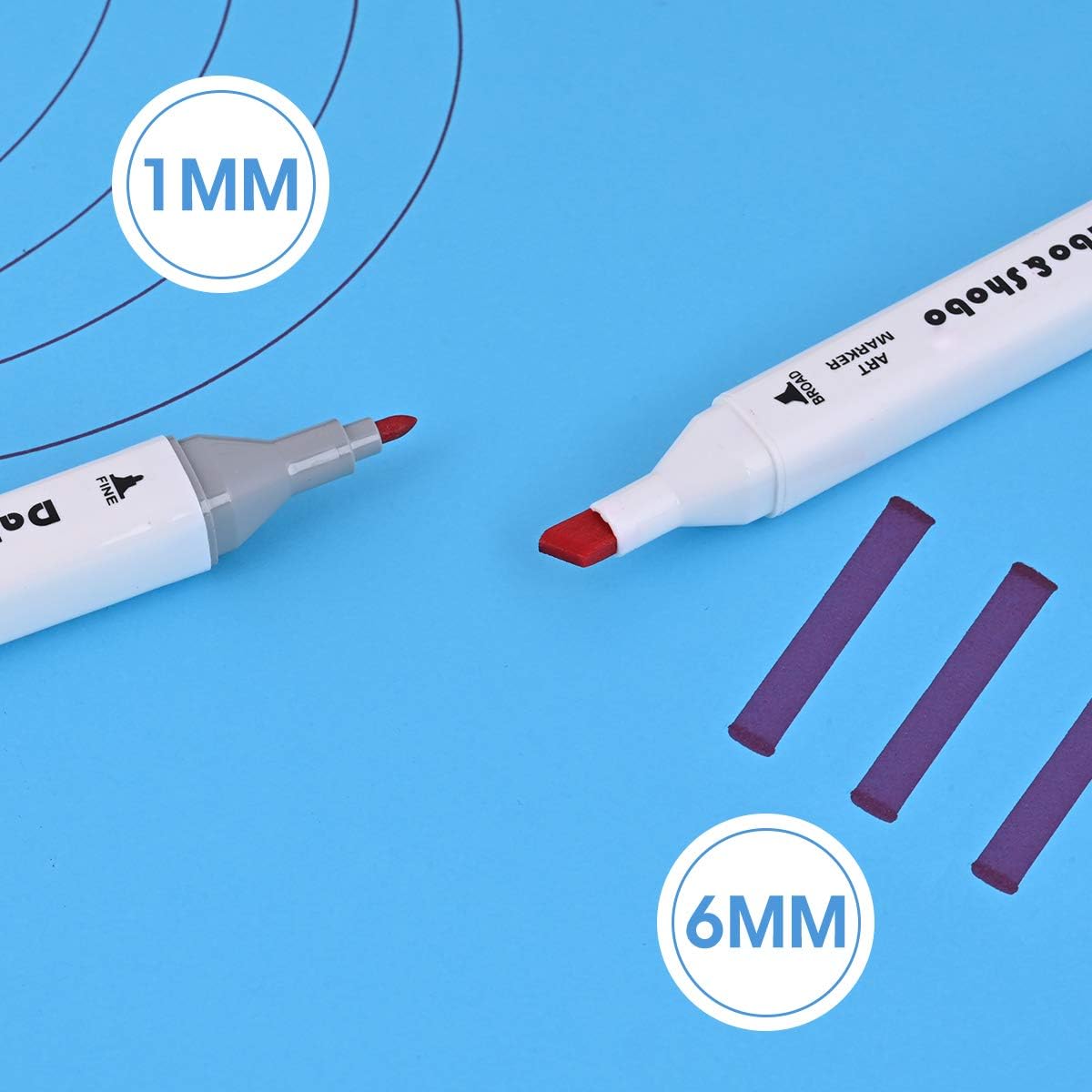 Dabo&Shobo 96 Color Dual Tip Alcohol Art Markers for Kids and Adults - Fine & Chisel Tips for Sketching and Coloring