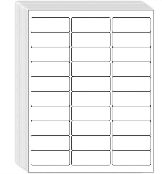 1" x 2-5/8" Shipping Address Labels 3000 Label Stickers Paper for Laser/Inkjet Printer 30 per Page Printable Mailing Labels - Matte, 100 Sheets