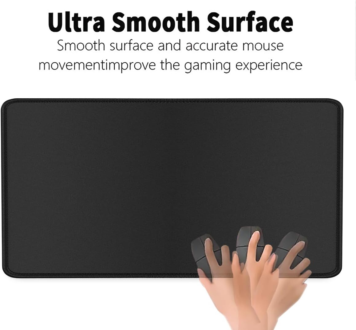 Large Gaming Mouse Pad with Non-Slip Base, Stitched Edges - Desk Mat for Keyboard and Mouse