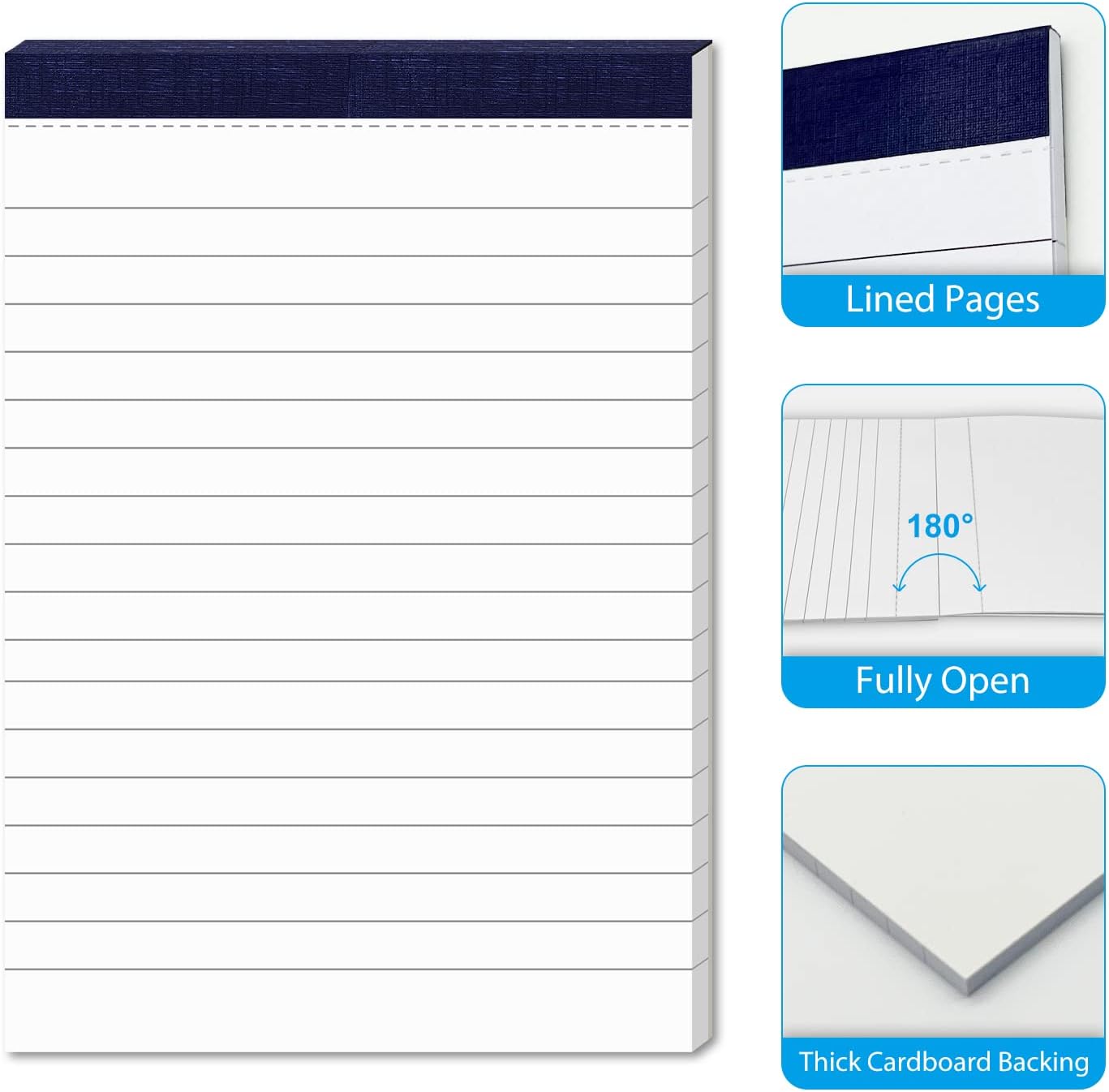 12 Pack Note Pads 4x6 Inch Small Lined Writing Memo Pads Refills Easy Tear no Rip Writing Pads with 30 Sheets Each Pad Narrow Ruled Mini Pocket Notebook Daily Planning and Organization of Work White