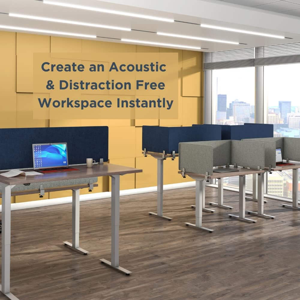 Desk Divider; Sound Absorbing Panel and Sound Proof Dividers - Privacy Shields for Student Desks and Desk Privacy Panels. Cubicle Wall, Desk Divider for Students and Office (Dark Blue, 29" W x 18”H)