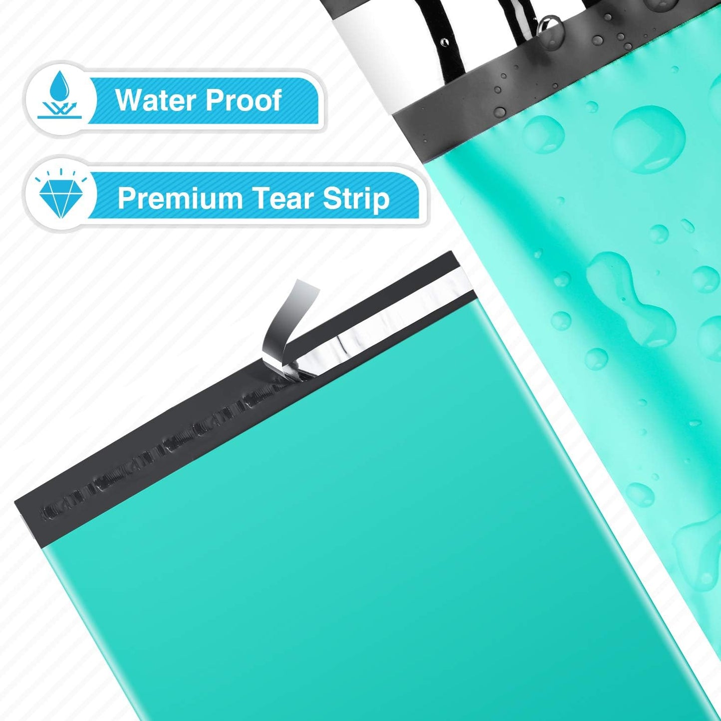 Fuxury 24x24 50pc Teal Large Poly Mailers Shipping Envelops Self Sealing Envelopes Bags Enhanced Durability Multipurpose Envelopes Keep Items Safe Protected