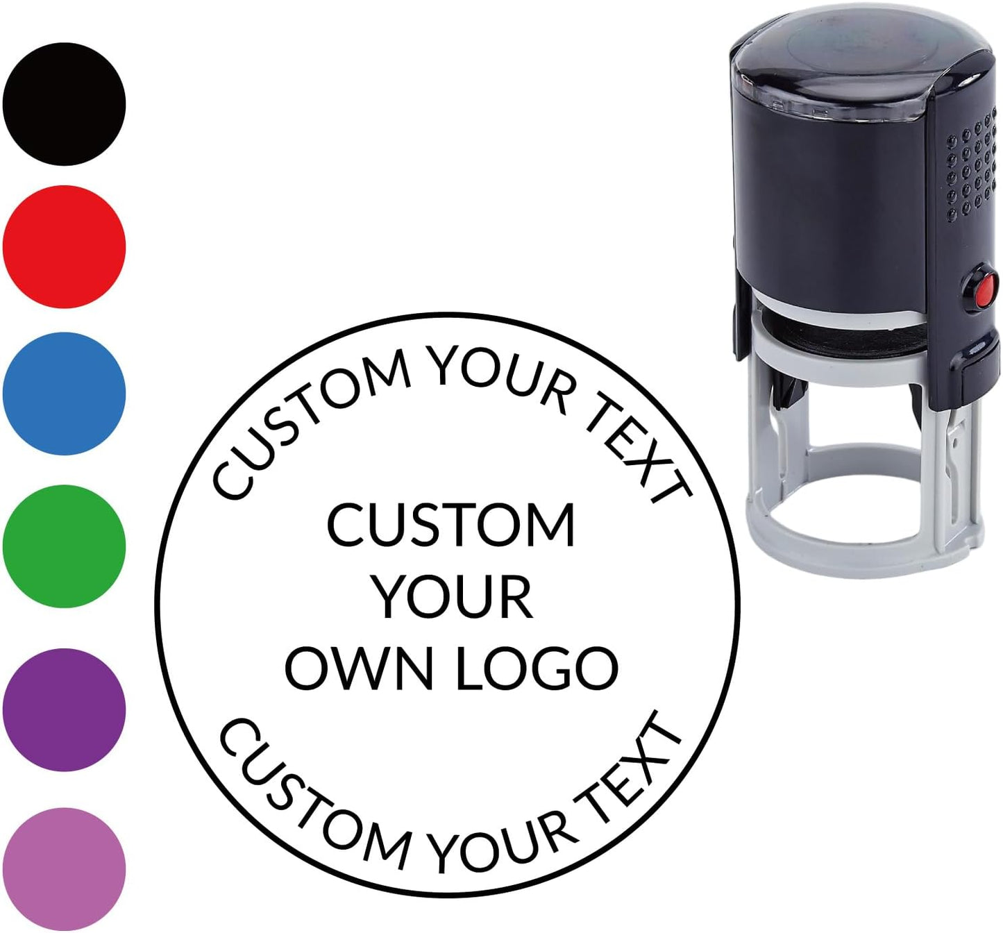 Custom Stamp - Self Inking Logo Stamps with Crisp Impressions | 6 Sizes & 6 Ink Colors | High-Definition Customizable Business Stamps