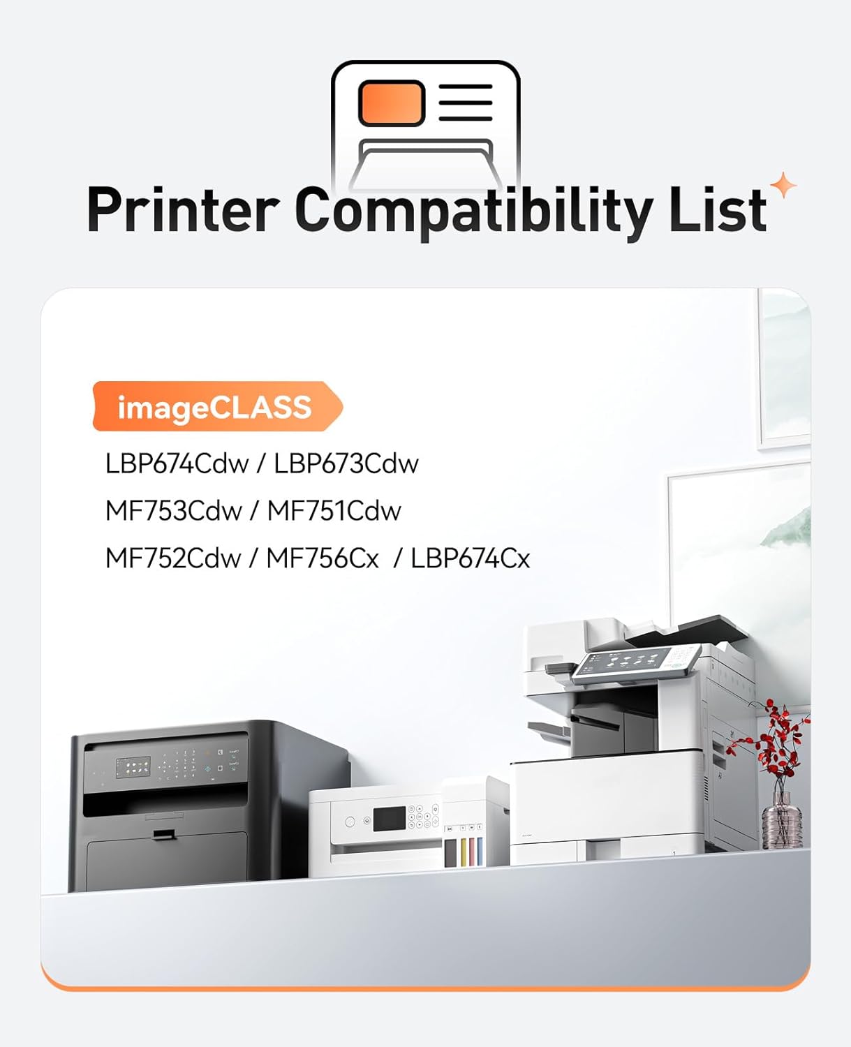 069H 069 Toner Cartridge Set 4-Pack MF753Cdw High Capacity Black Cyan Magenta Yellow Replacement for Canon 069H 069 Toner Compatible with Canon Color imageCLASS MF753Cdw MF751Cdw LBP674Cdw Printer Ink