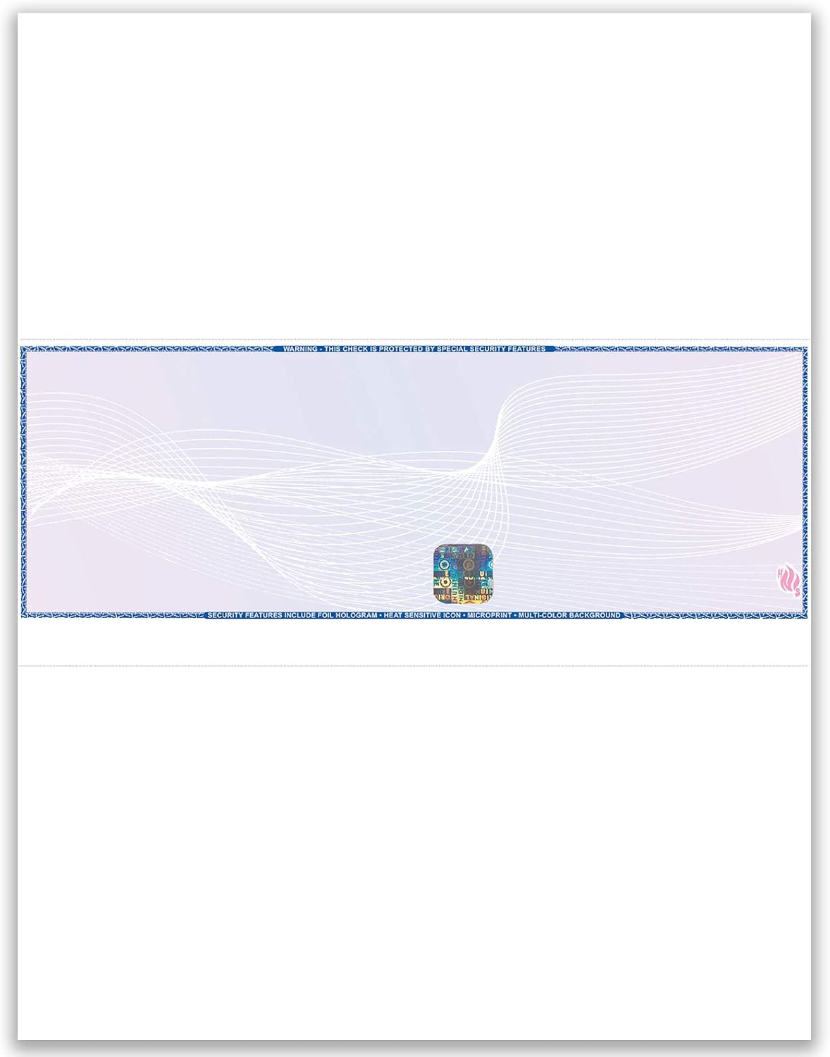 EZ Checks Premium Blank Hologram High Security Laser Check Stock | 500 Sheets | (Blue/Maroon, Check in Middle)