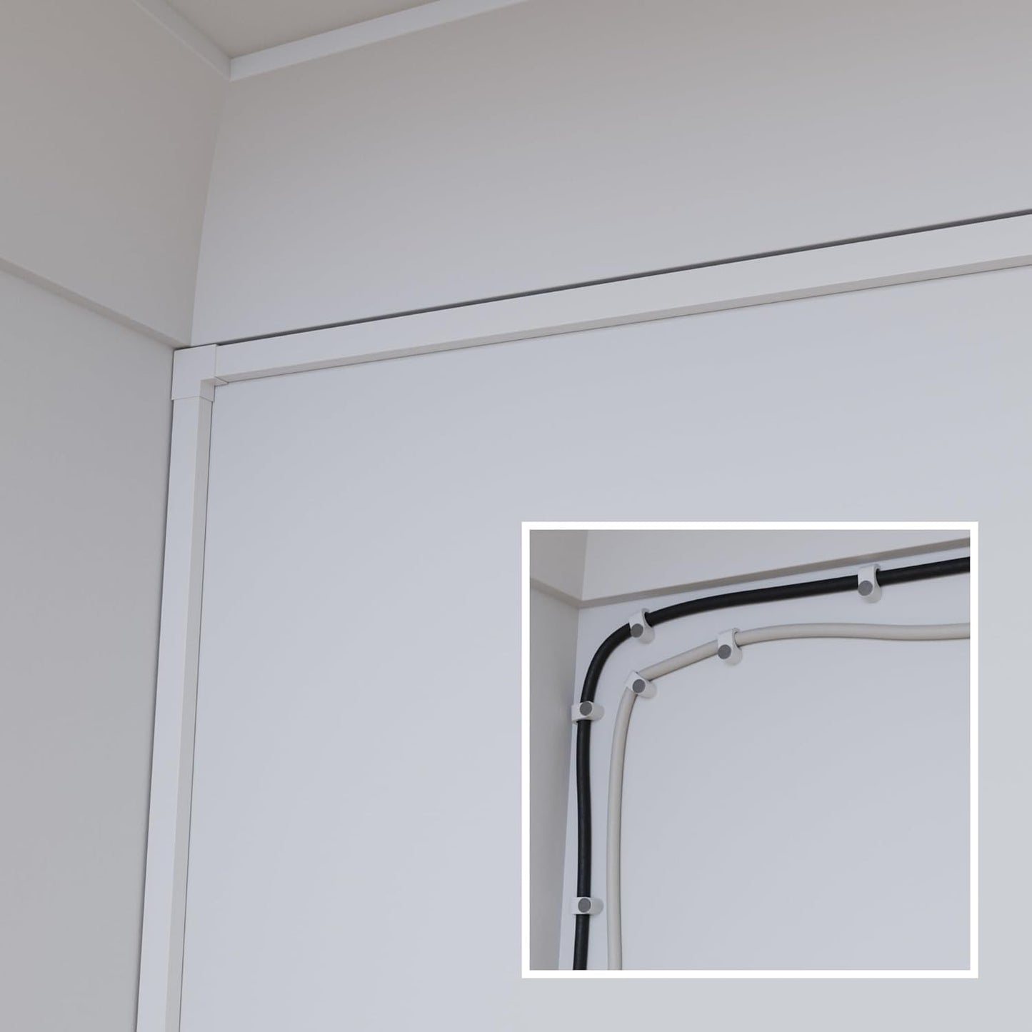 D-Line 3.28ft Cable Raceway, Self Adhesive Cord Cover, Hide Surface Wires, Paintable - 1x 0.63in (W) x 0.63in (H) x 39in Length - White