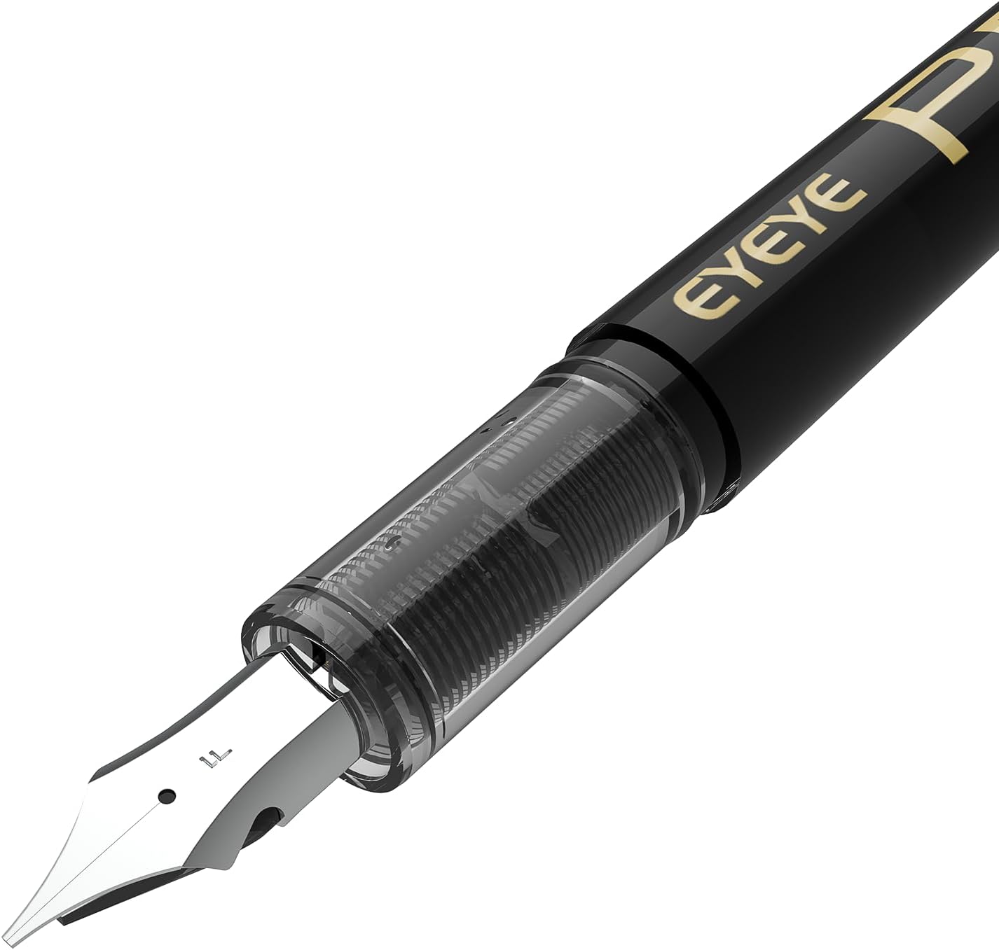 EYEYE Disposable Fountain Pens, 8 Pack Black Fine Point Pens Calligraphy Pens for Writing, Stainless Steel Nib, Smooth Writing for Journaling, Drafting, Sketching, Doodling & Office Supplies