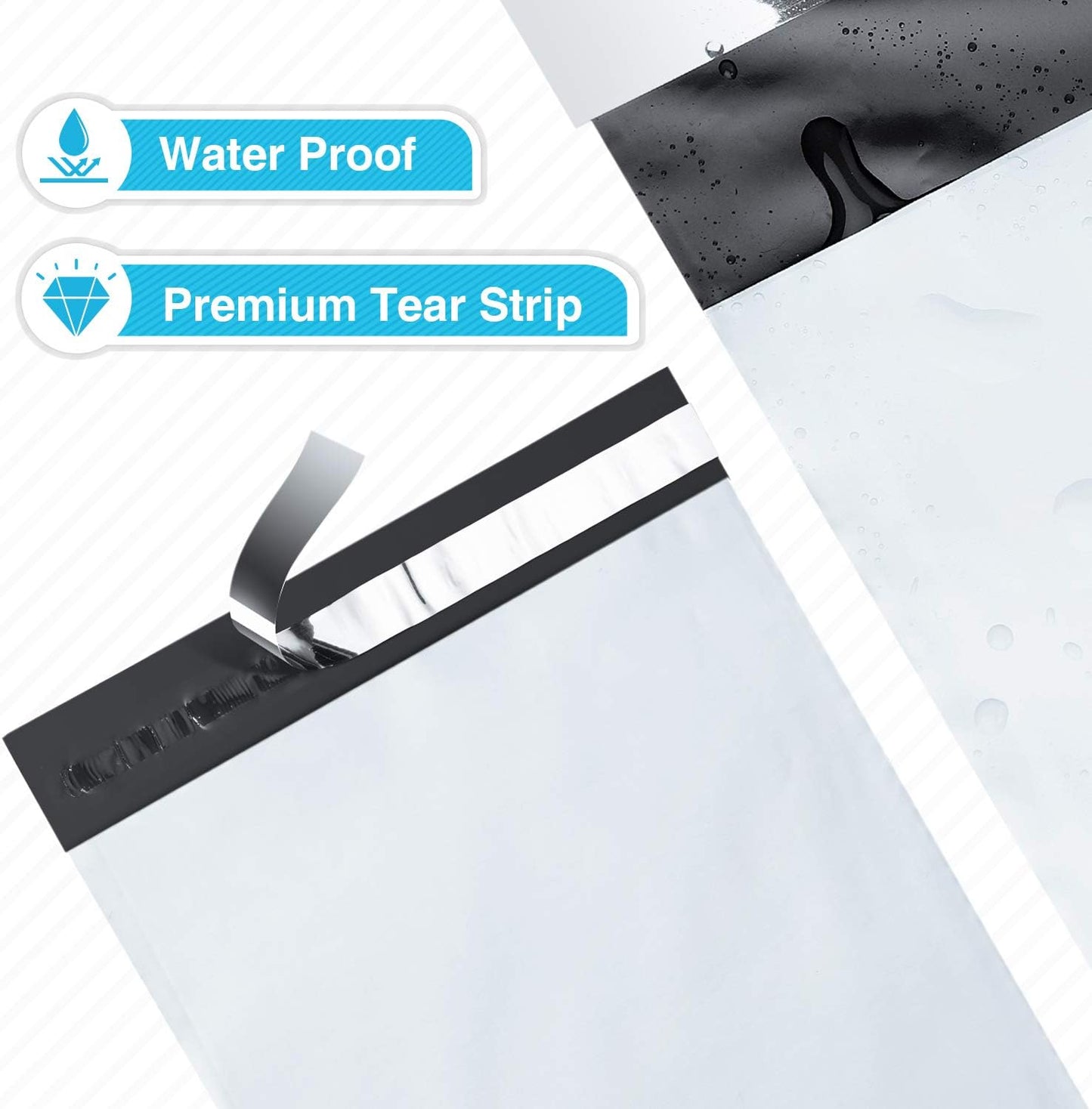 Fuxury 9x12 200 Pcs White Poly Mailers Shipping Envelopes, Self-Seal Envelopes, Enhanced Durability Multipurpose Shipping Bags Envelopes, Keeps Items Safe & Protected