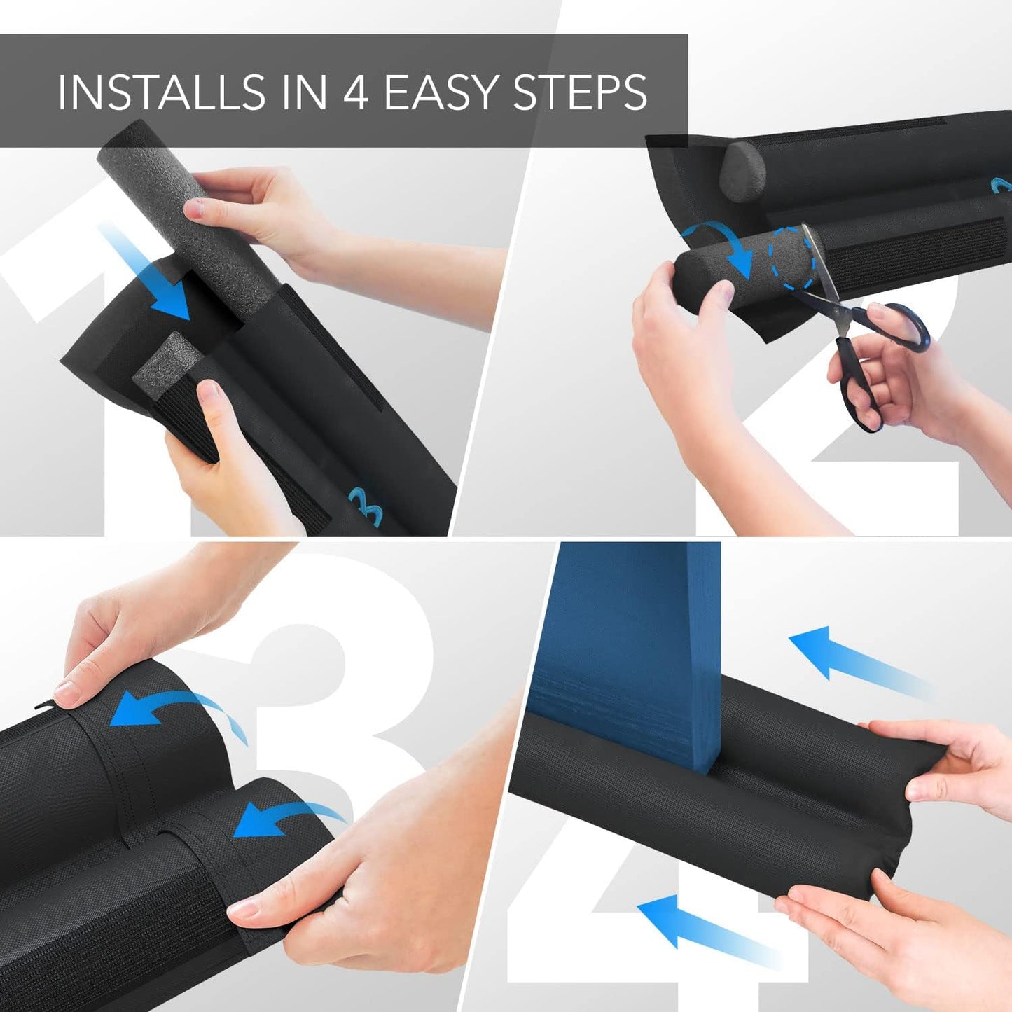 Everlasting Comfort Door Draft Stopper for Bottom of Door - Quick Install, Soundproofing, 2" Thick Foam Door Sweep for bottom of door, Blocks Cold Air & Noise, Fits 30"-36" W, Under Door Draft Stopper